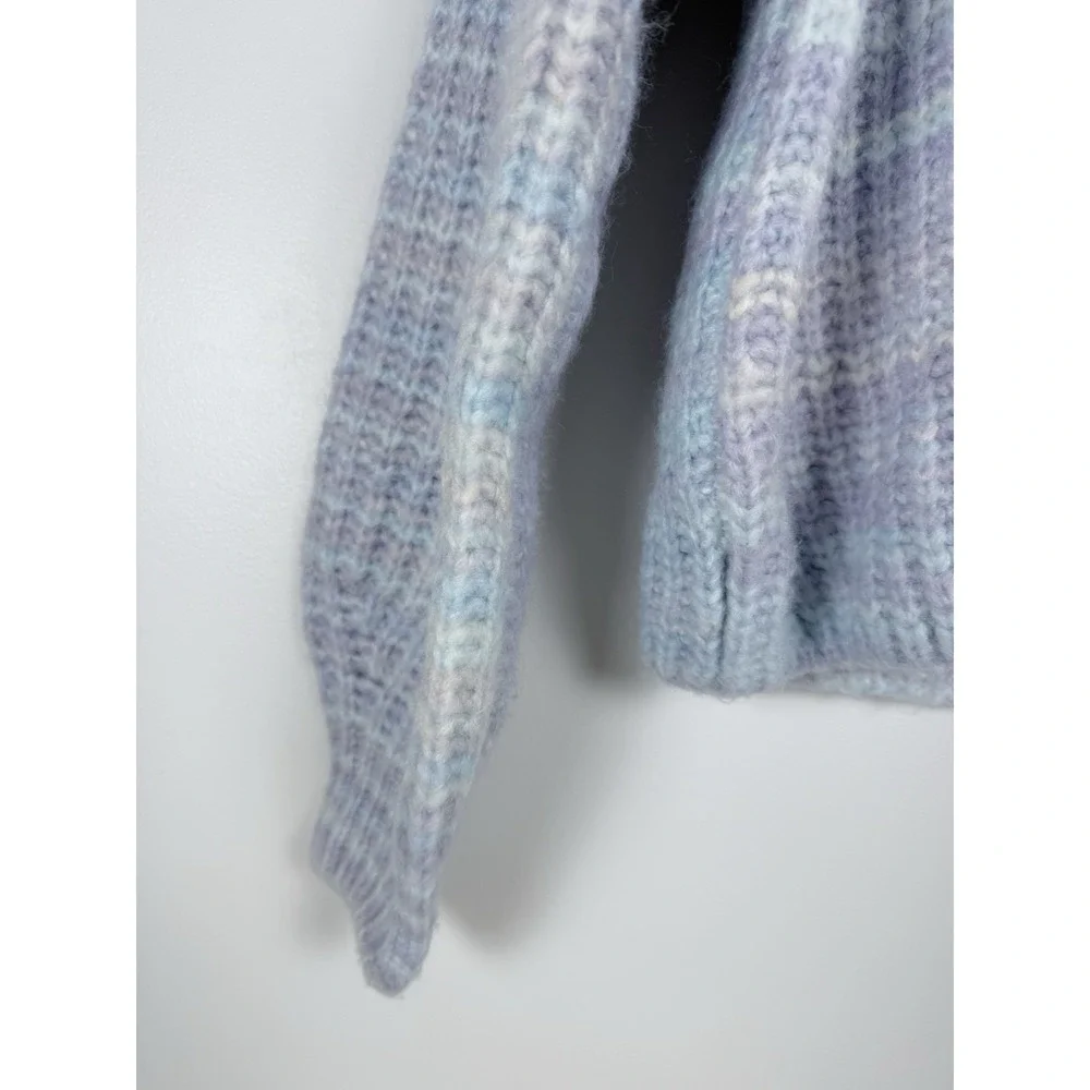 Jessica Simpson Cropped Oversized Sweater Women S Pastel Rainbow Wool‎ Blend